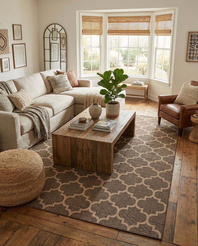 Sahara Sands Collection Area Rug -  Dahshur Rectangle Brown  lifestyle 18