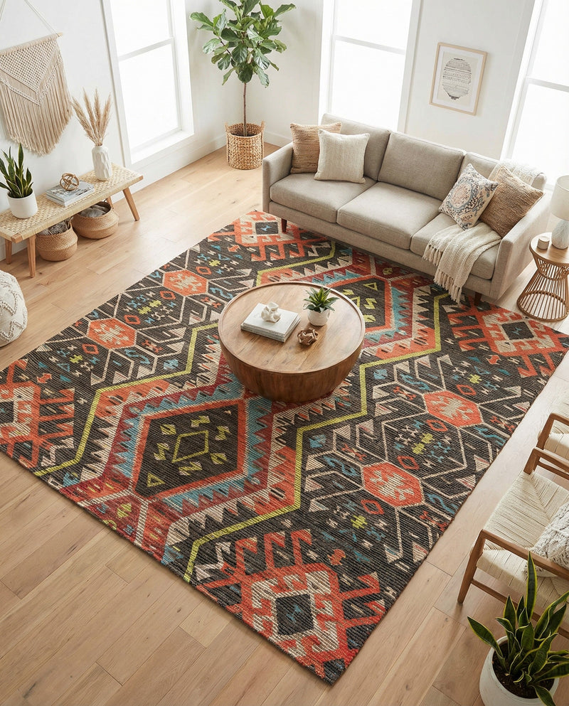 Savannah Threads Collection Area Rug - Yosemite Square Multi  lifestyle 41