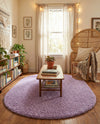 Plush Oasis Collection Area Rug - Serenity (Lilac) Oval Lilac  lifestyle 89