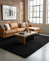 Plush Oasis Collection Area Rug - Serenity (Jet Black) Rectangle Jet Black  lifestyle 20