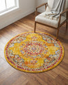 Brighton Terrace Collection Area Rug - Hove (Gold) Round Gold  lifestyle 47
