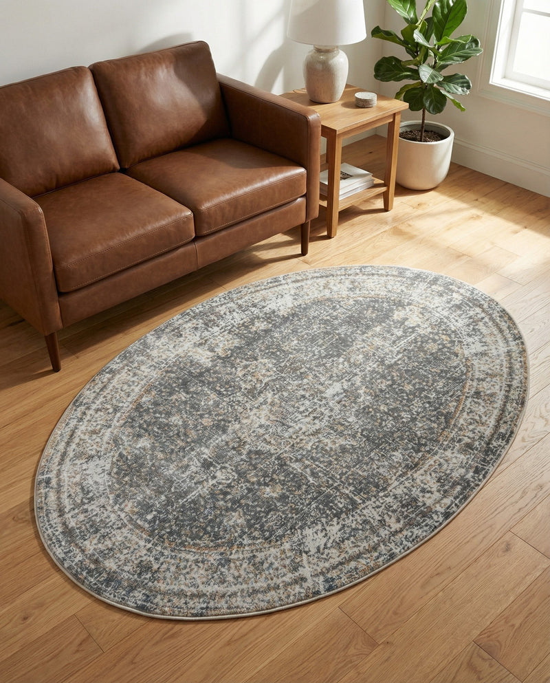 Caribbean Breeze Collection Area Rug -  Utila Oval Fume Gray  lifestyle 72