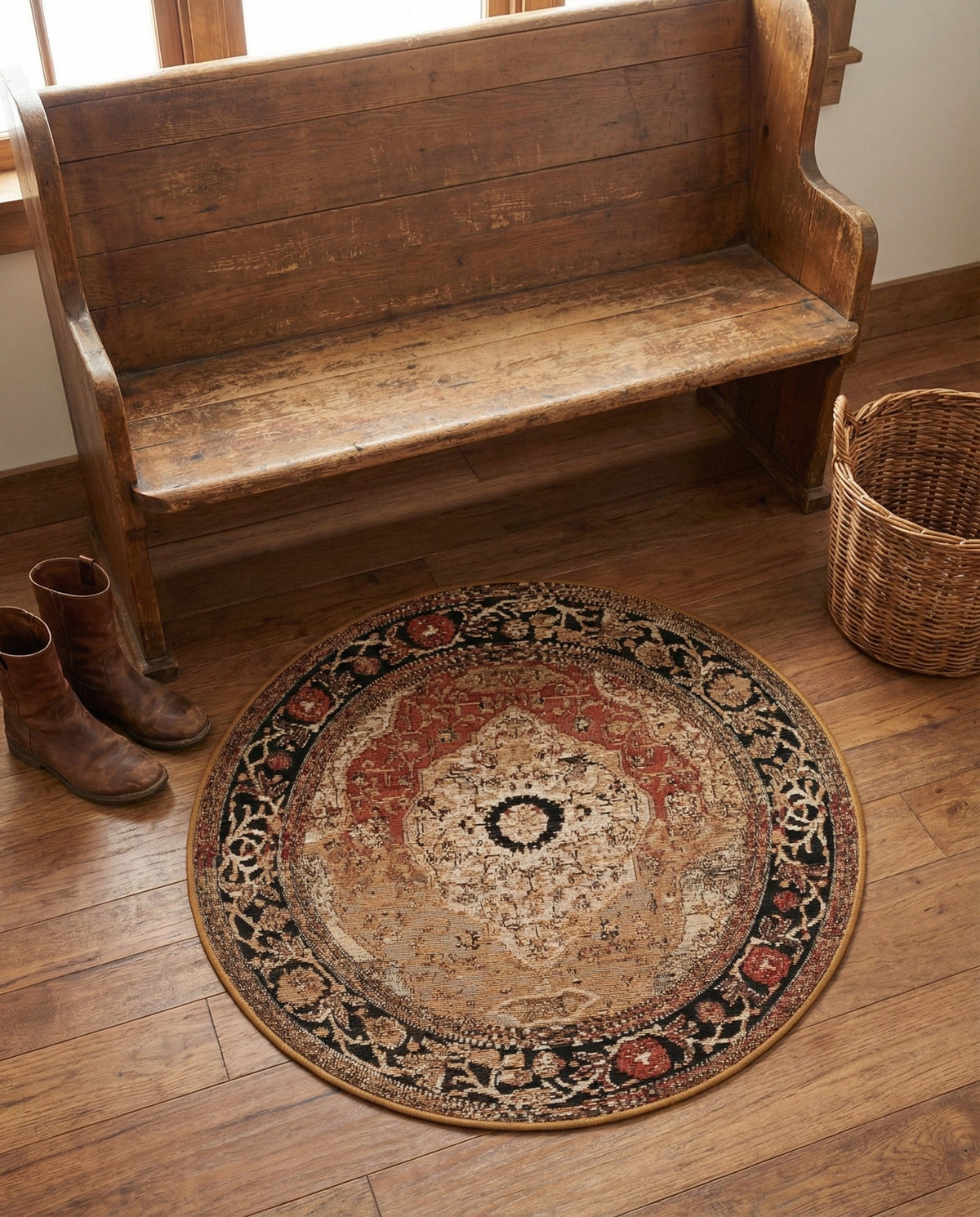 Patio Heritage Collection Area Rug -  Gazebo Round Multi  lifestyle 94