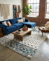 Mediterranean Lattice Collection Area Rug -  Casablanca (Ivory Gray Blue) Rectangle Ivory Gray Blue  lifestyle 13