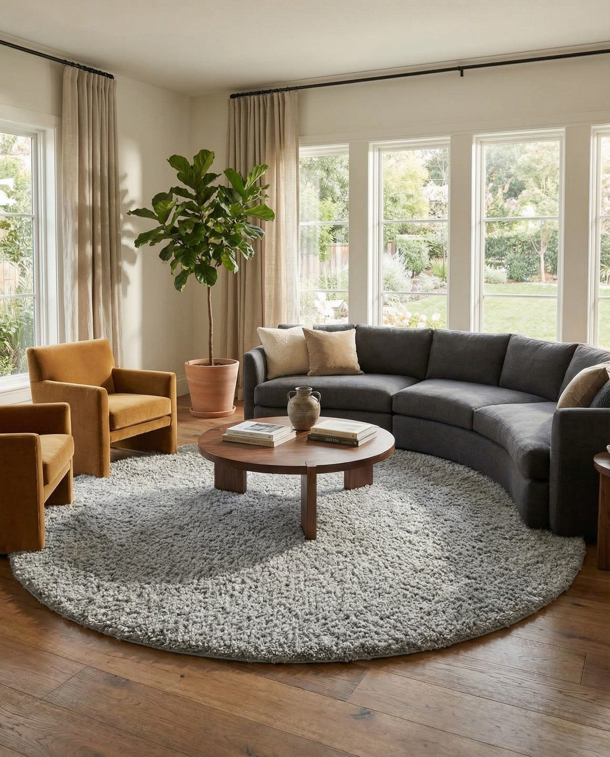 Alpine Plush Collection Area Rug -  Cortina (Sterling) Round Sterling  lifestyle 80