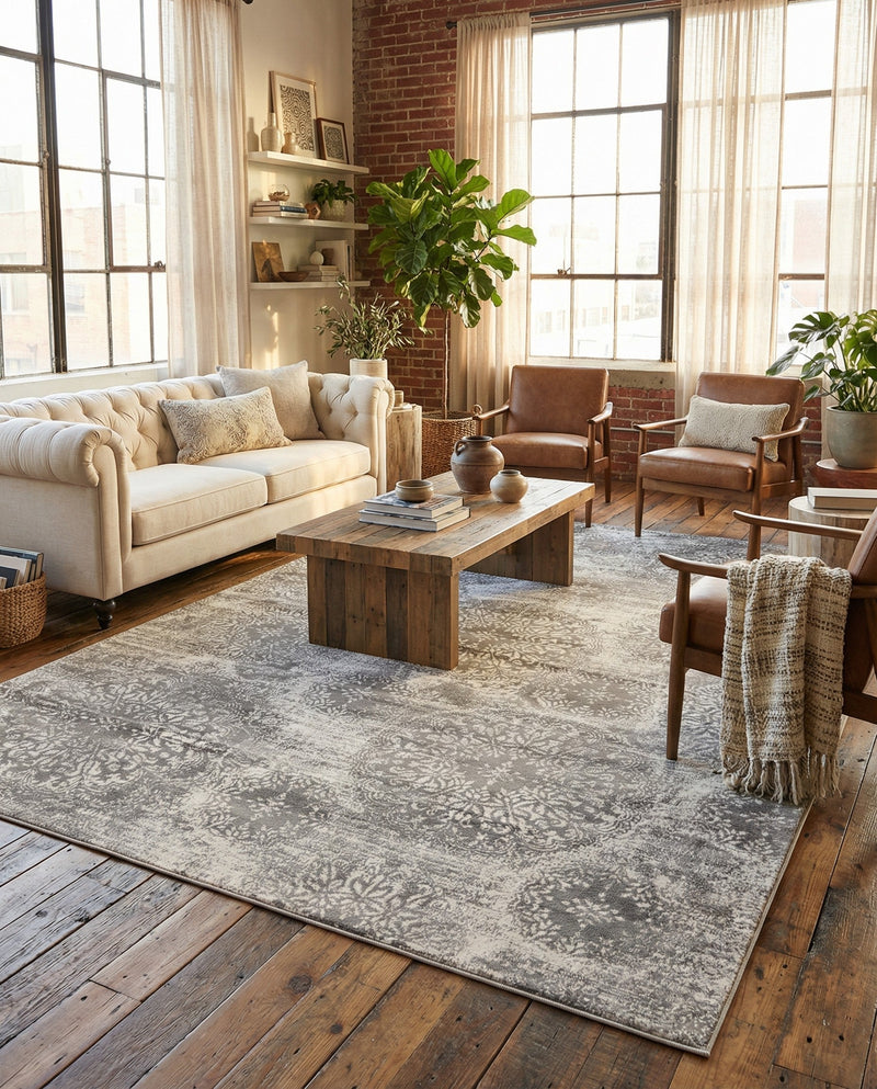 Riviera Elegance Collection Area Rug -  Monaco (Light Gray) Rectangle Light Gray  lifestyle 19