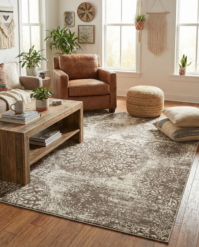 Riviera Elegance Collection Area Rug -  Monaco (Light Gray) Rectangle Light Gray  lifestyle 10