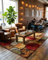 Bistro Lounge Collection Area Rug -  Cappuccino Rectangle Multi  lifestyle 15