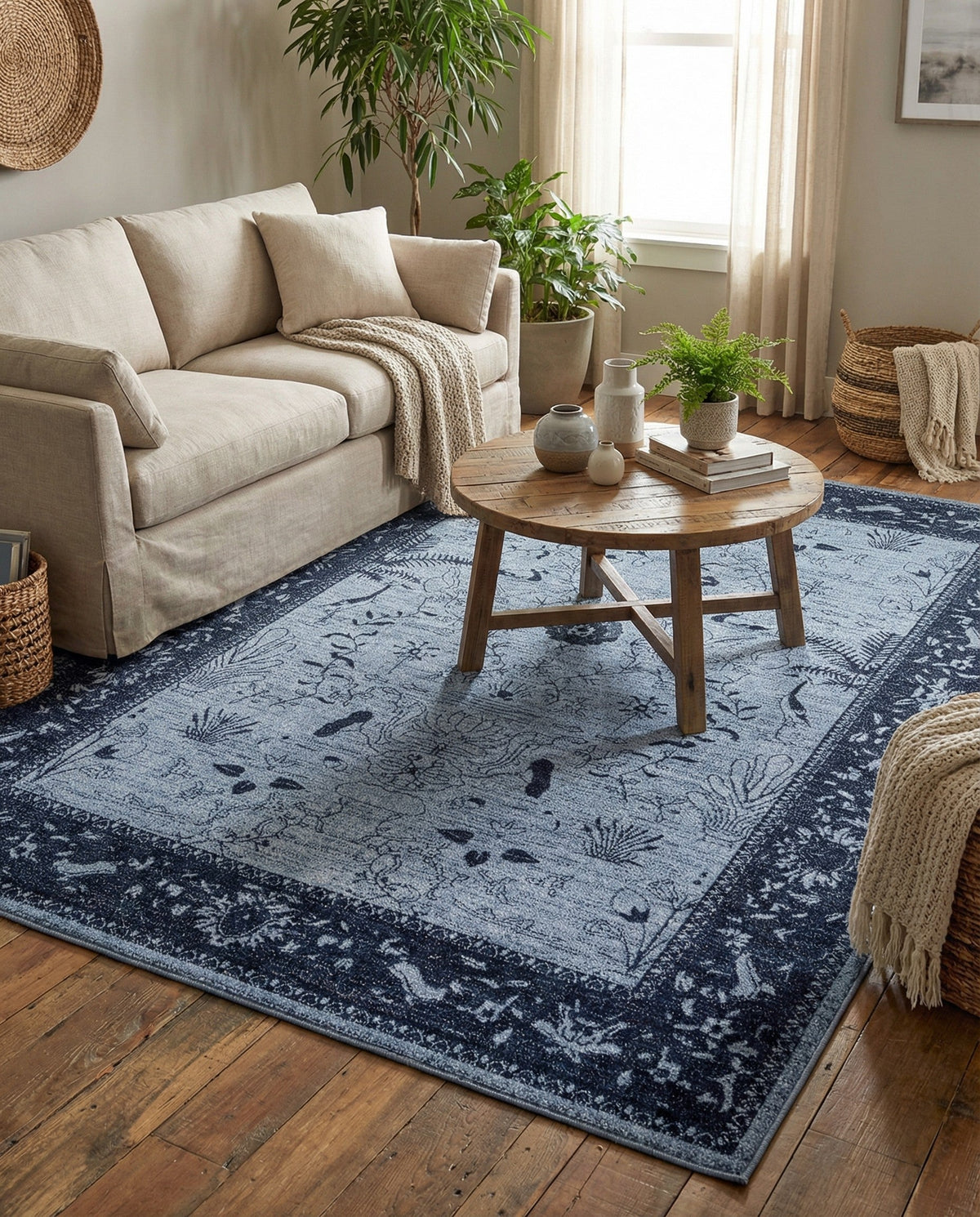 Horizon Collection Area Rug -  Apex (Blue) Rectangle Blue  lifestyle 4