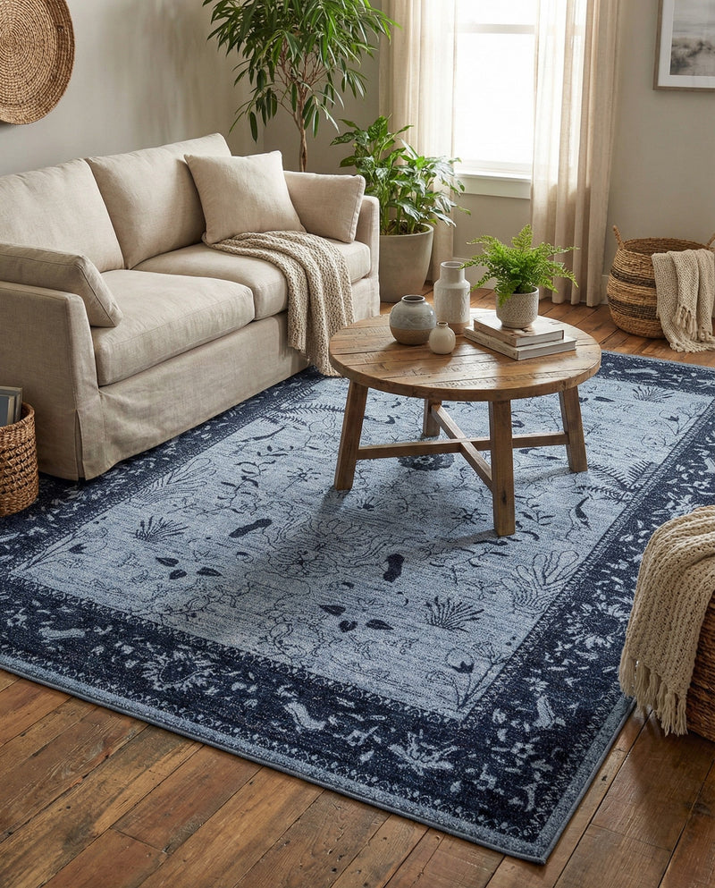 Horizon Collection Area Rug -  Apex (Blue) Rectangle Blue  lifestyle 4