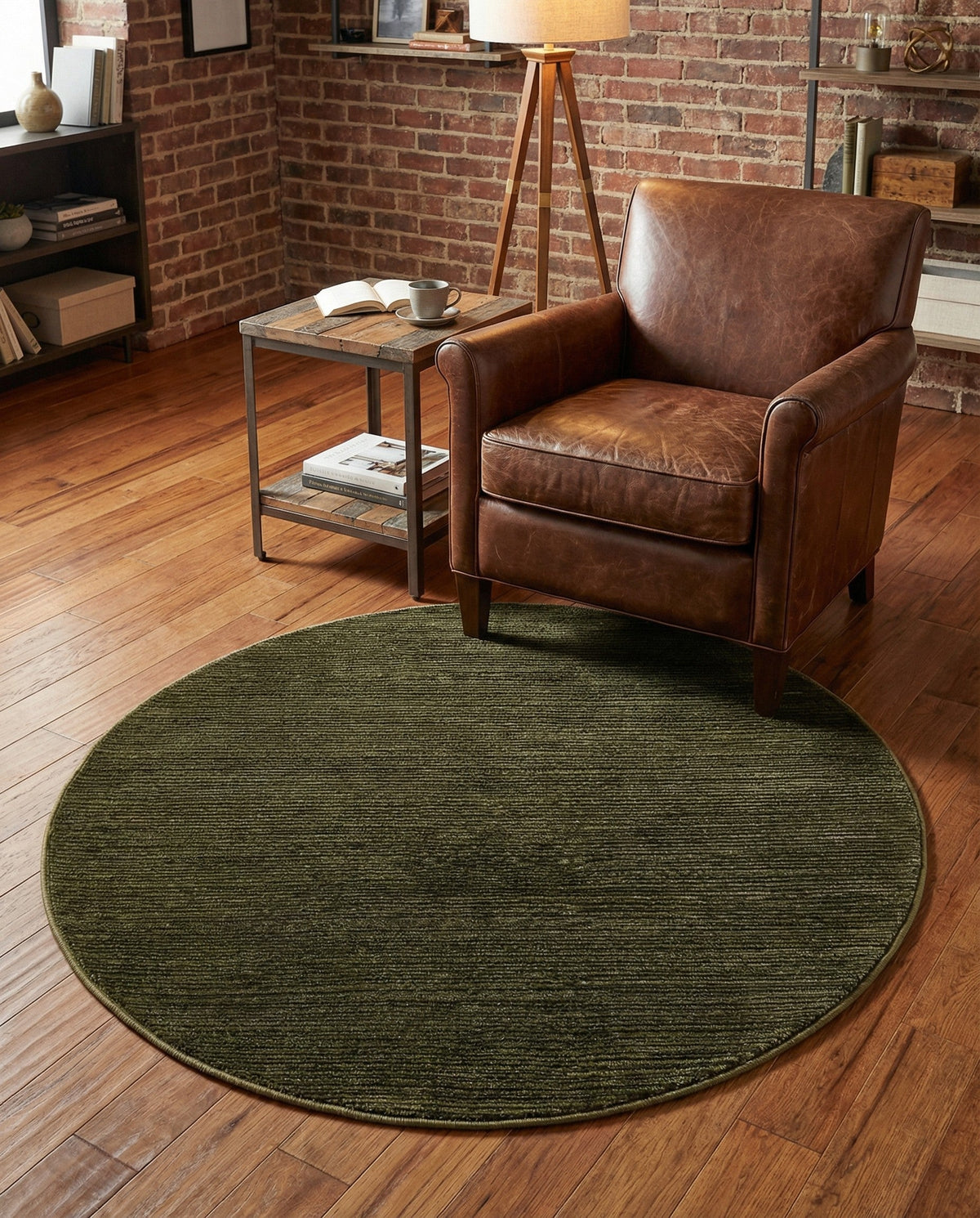 Bloomsbury Elegance Collection Area Rug -  Kensington (Green) Round Green  lifestyle 92