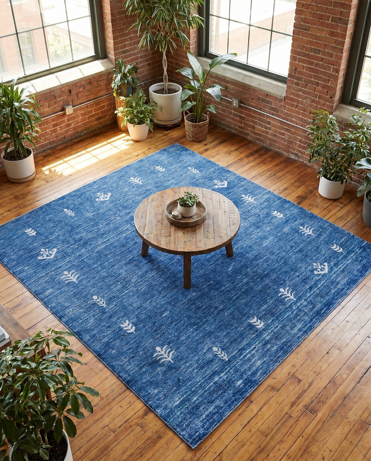 Zagros Shades Collection Area Rug -  Yasuj Square Navy Blue  lifestyle 108
