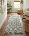 Berber Lattice Shag Collection Area Rug - Atlas (Gray) Runner Gray  lifestyle 72