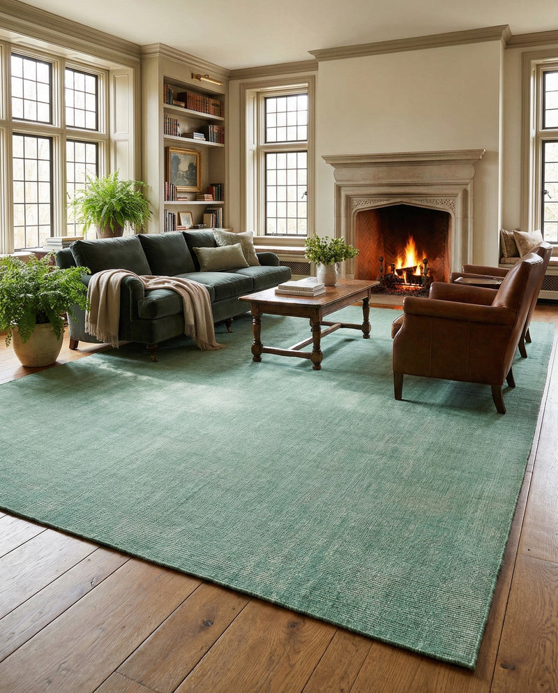 Berkshire Estate Collection Area Rug - Windsor (Green) Rectangle Green  lifestyle 5