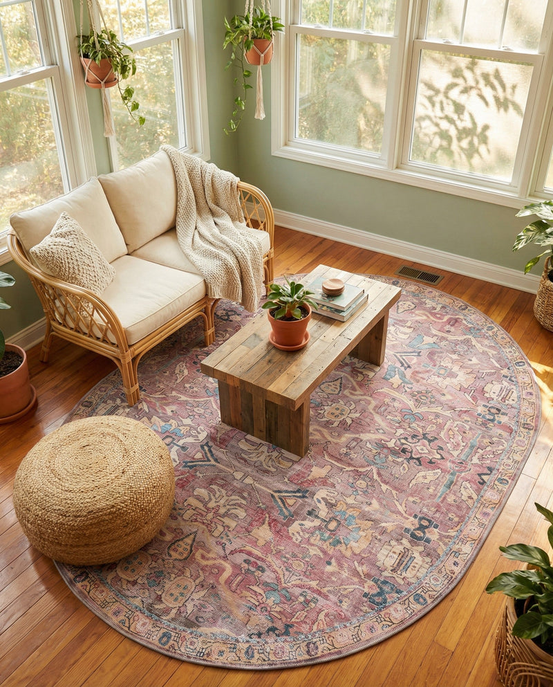 Vintage Memories Collection Area Rug -  Memories Oval Pink  lifestyle 71
