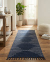 Thar Cotton Collection Area Rug - Jaisalmer (Navy Blue) Runner Navy Blue  lifestyle 52