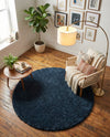 Eternal Plush Oasis Collection Area Rug -  Tranquility (Cobalt) Round Cobalt  lifestyle 60