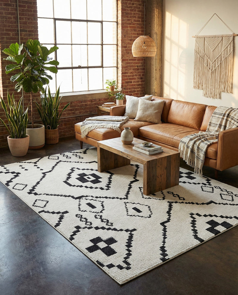 Tangier Treasures Collection Area Rug -  Chefchaouen Rectangle Ivory  lifestyle 11