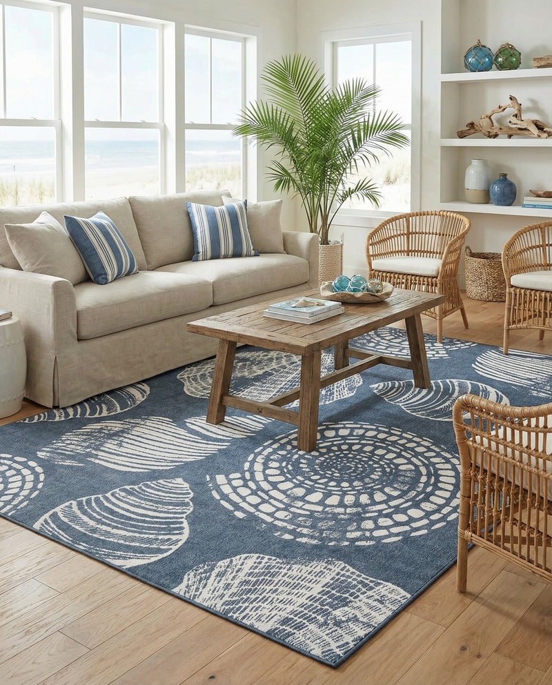 Seaside Haven Rugs Collection Area Rug -  Saltwater Rectangle Navy Blue  lifestyle 13