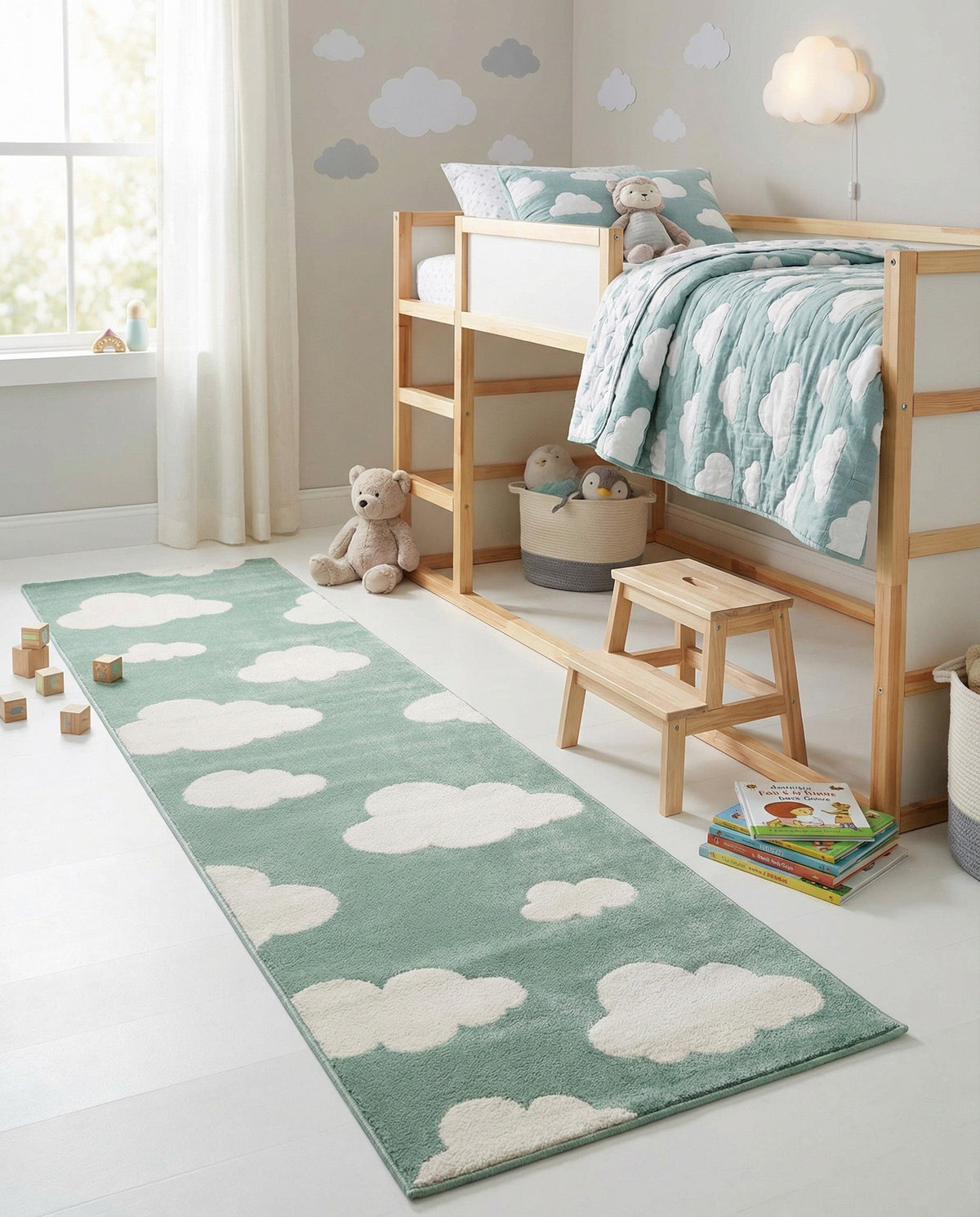 Wonder Tykes Collection Area Rug -  Dreamview Runner Soft Green  lifestyle 85
