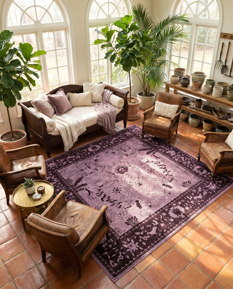 Horizon Collection Area Rug -  Apex (Purple) Square Purple  lifestyle 53
