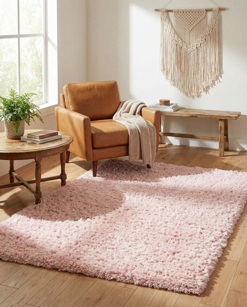 Eternal Plush Oasis Collection Area Rug -  Tranquility (Pink Lace) Rectangle Pink Lace  lifestyle 28