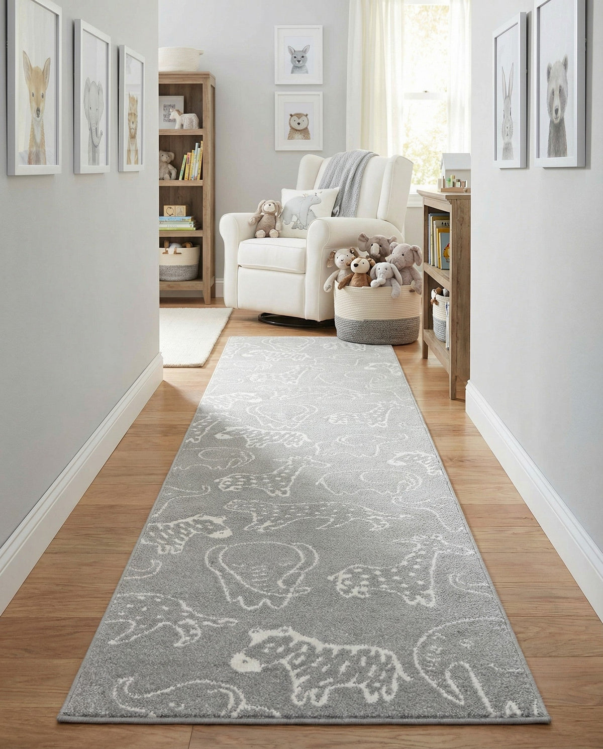 Wonder Tykes Collection Area Rug -  Spectrum Runner Gray  lifestyle 186