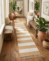 Tassel Trail Collection Area Rug - Pathway (Beige) Runner Beige  lifestyle 73