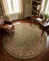 Jaipur Elegance Collection Area Rug -  Nahargarh (Green) Round Green  lifestyle 65