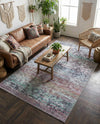 Baroque Era Collection Area Rug - Versailles (Blue Green) Rectangle Blue Green  lifestyle 16