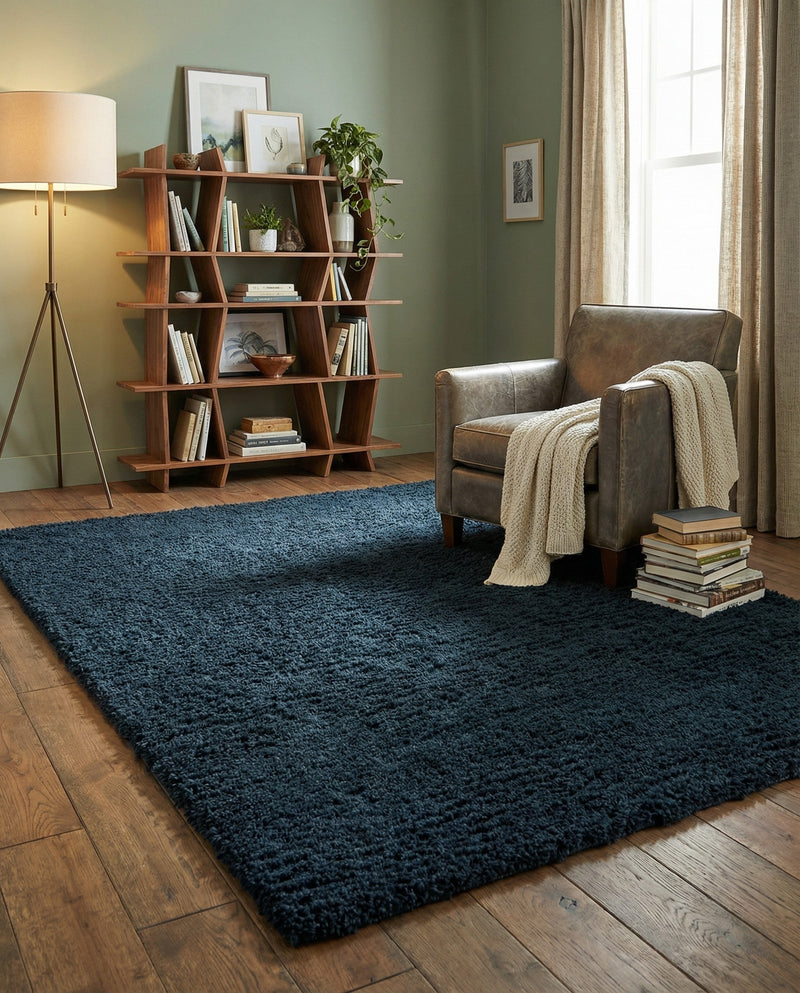 Eternal Plush Oasis Collection Area Rug -  Tranquility (Cobalt) Rectangle Cobalt  lifestyle 23