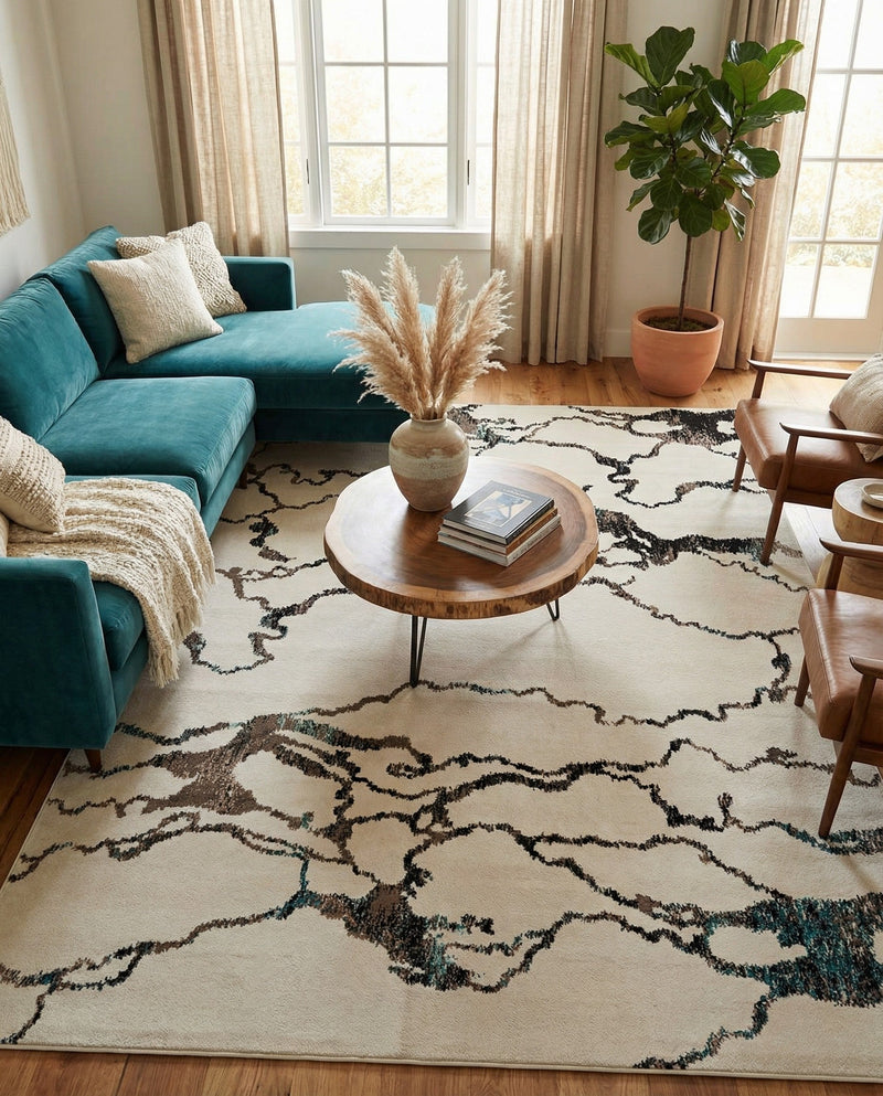 Brighton Terrace Collection Area Rug -  Aldrington Rectangle Ivory  lifestyle 33