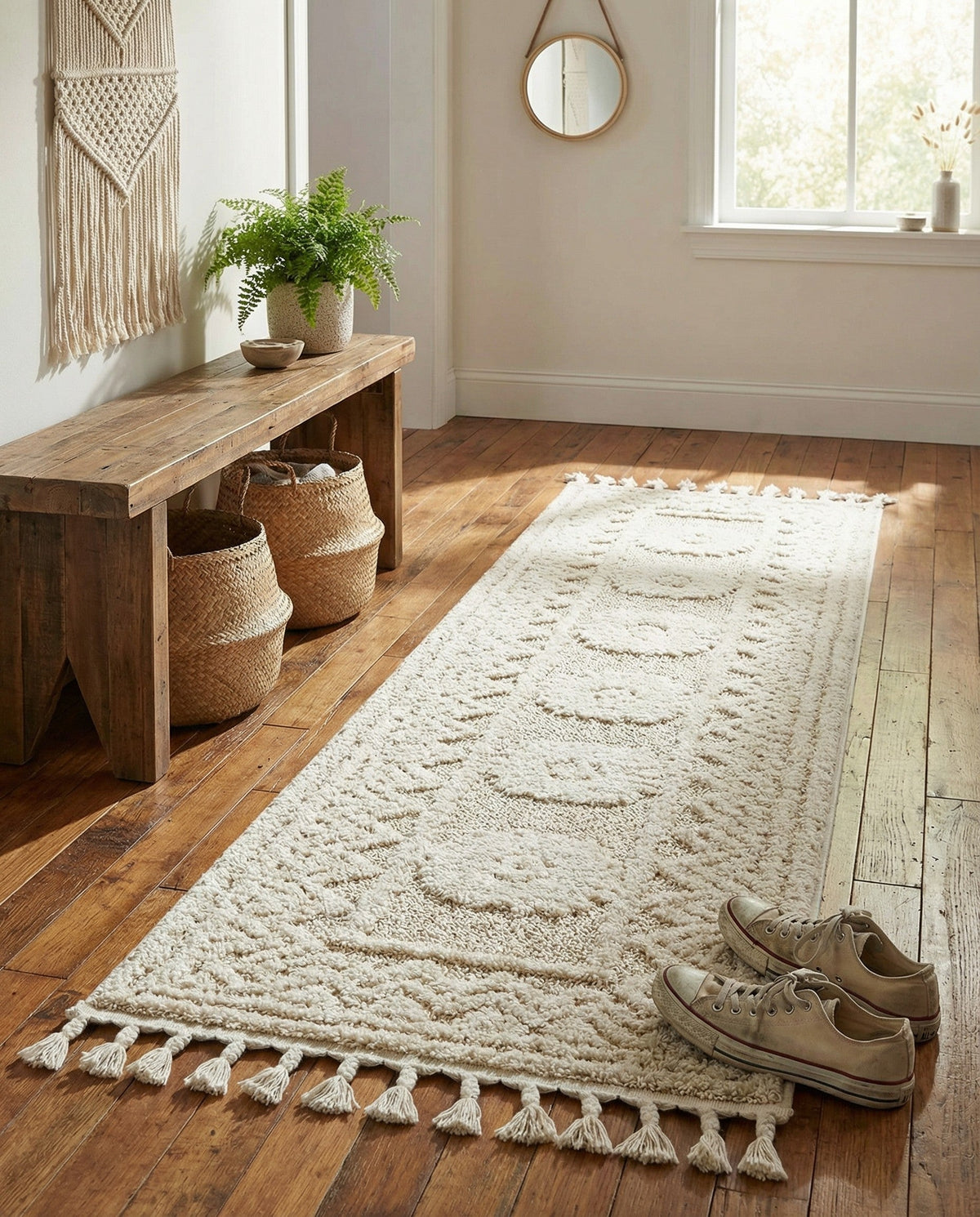 Sahara Chic Collection Area Rug -  Tangier Runner Ivory  lifestyle 178