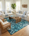 Seaside Haven Rugs Collection Area Rug -  Wavecrest Square Blue  lifestyle 45