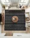 Marrakech Lattice Collection Area Rug - Medina (Black) Square Black  lifestyle 49