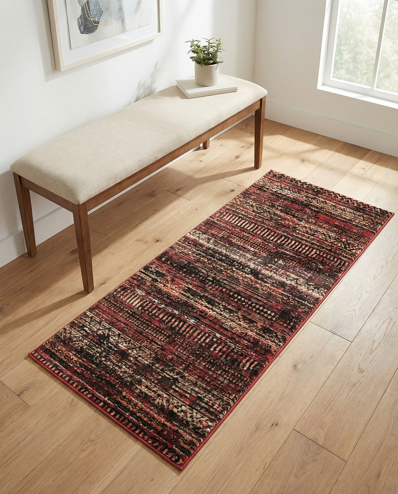 Neptune Elegance Collection Area Rug -  Nereid Rectangle Burgundy  lifestyle 23