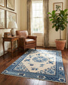 Bazaar Chic Collection Area Rug -  Casablanca Rectangle Ivory and Blue  lifestyle 8