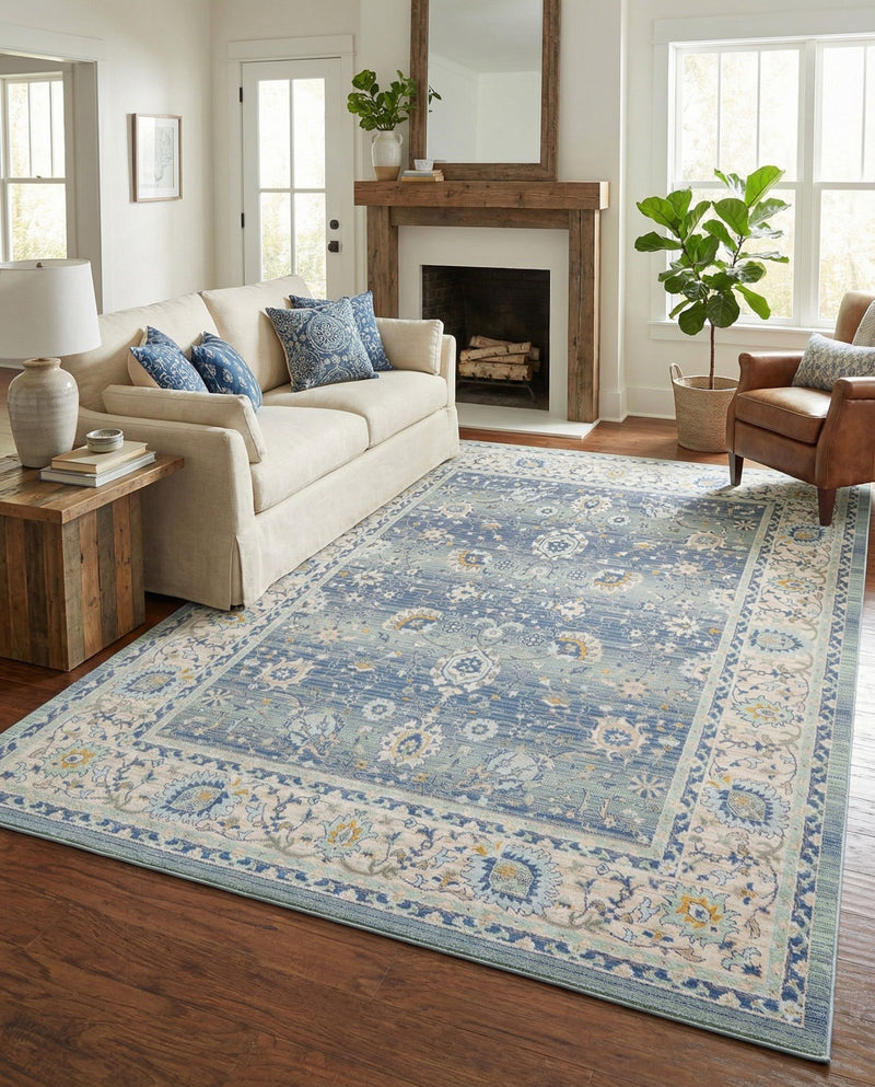 Savannah Series Collection Area Rug -  Beaufort Rectangle French Blue  lifestyle 42