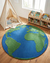 Whimsy Wonders Wool Collection Area Rug -  Island Round Blue and Green  lifestyle 9