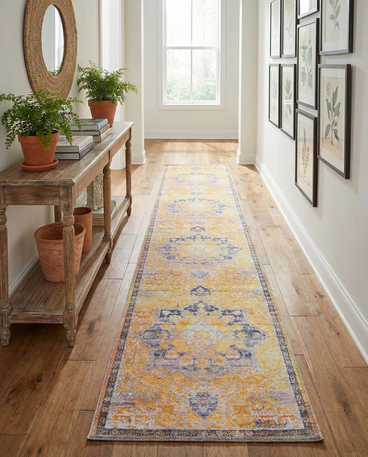Baroque Era Collection Area Rug - Versailles (Tuscan Yellow) Runner Tuscan Yellow  lifestyle 28