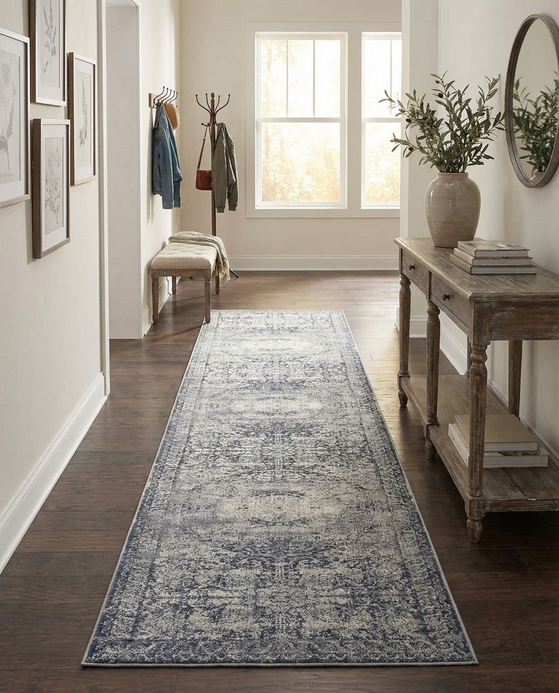 Coastal Manor Collection Area Rug -  Sailview Runner Dark Blue  lifestyle 24