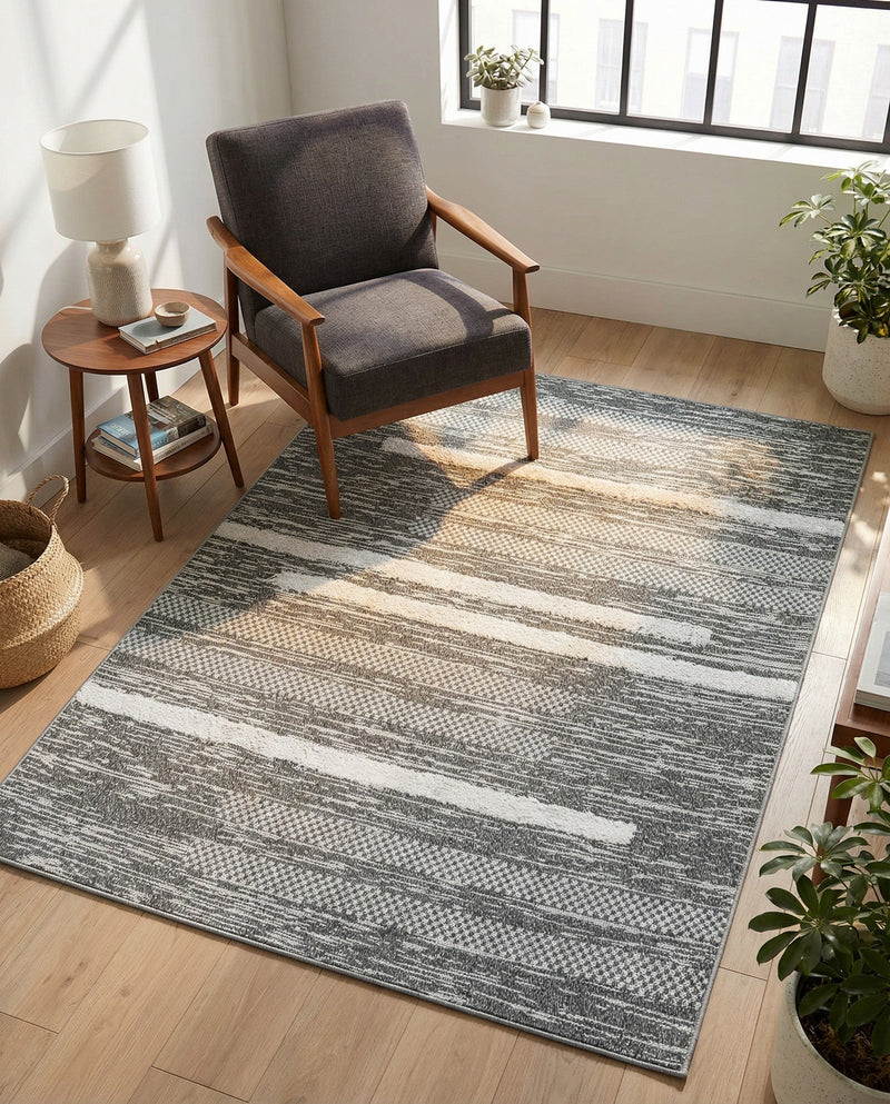 Cathedral Elegance Collection Area Rug - Chapel Rectangle Gray  lifestyle 14