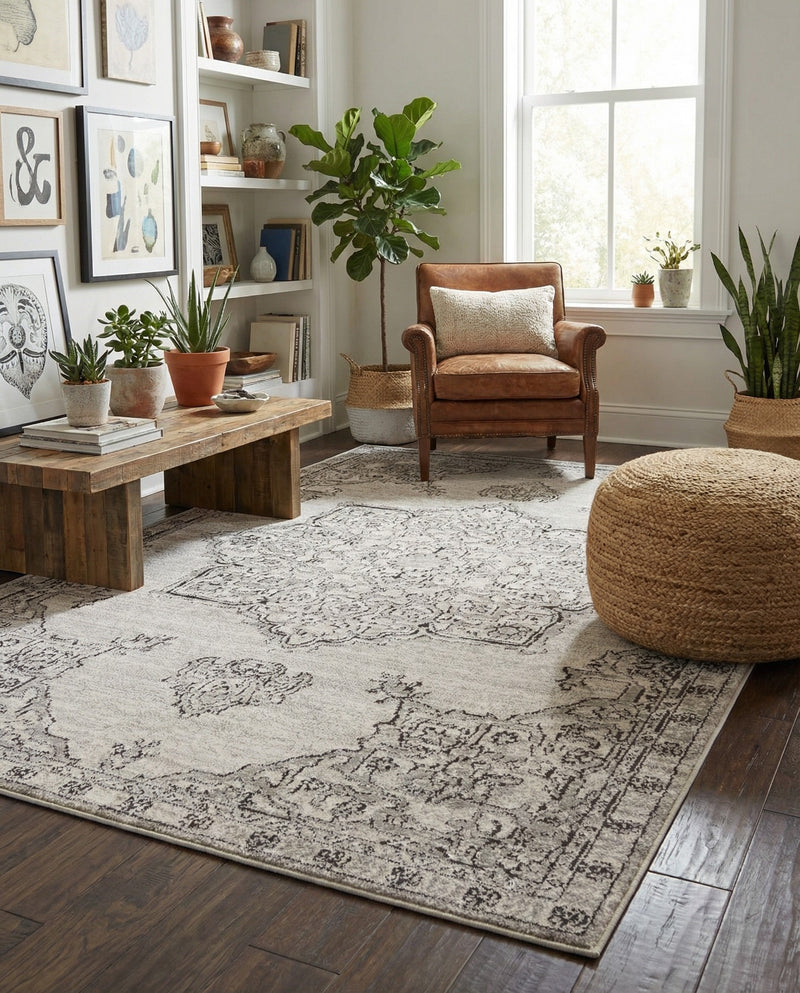 Mykonos Manor Collection Area Rug -  Tinos (Ivory) Rectangle Ivory  lifestyle 18