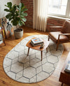 Trellis Mosaic Collection Area Rug - Arborville (Ivory) Oval Ivory  lifestyle 89