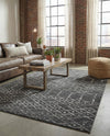 Marrakesh Lattice Collection Area Rug - Casablanca (Charcoal Gray) Rectangle Charcoal Gray  lifestyle 5