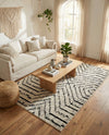 Marrakech Mosaic Collection Area Rug -  Tangier Rectangle Black and White  lifestyle 16
