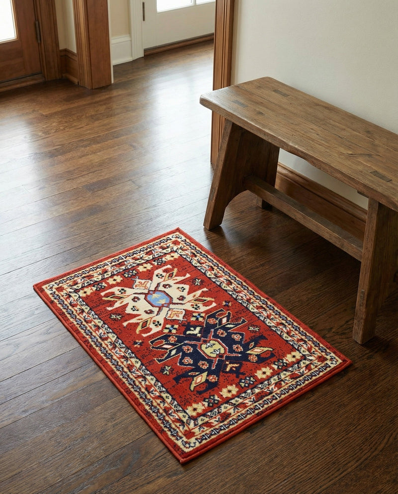 Tabriz Tapestries Collection Area Rug - Azerbaijan (Terracotta) Rectangle Terracotta  lifestyle 14