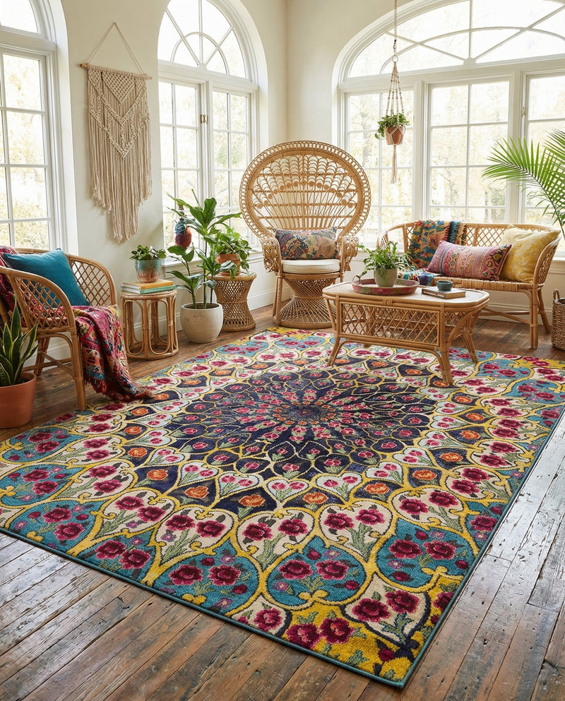 Venetian Tapestry Collection Area Rug -  Burano Rectangle Multi  lifestyle 22