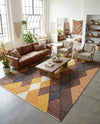 Thar Cotton Collection Area Rug -  Munnar Rectangle Brown Yellow Black  lifestyle 4
