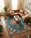 Brighton Terrace Collection Area Rug - Hove (Blue) Rectangle Blue  lifestyle 5